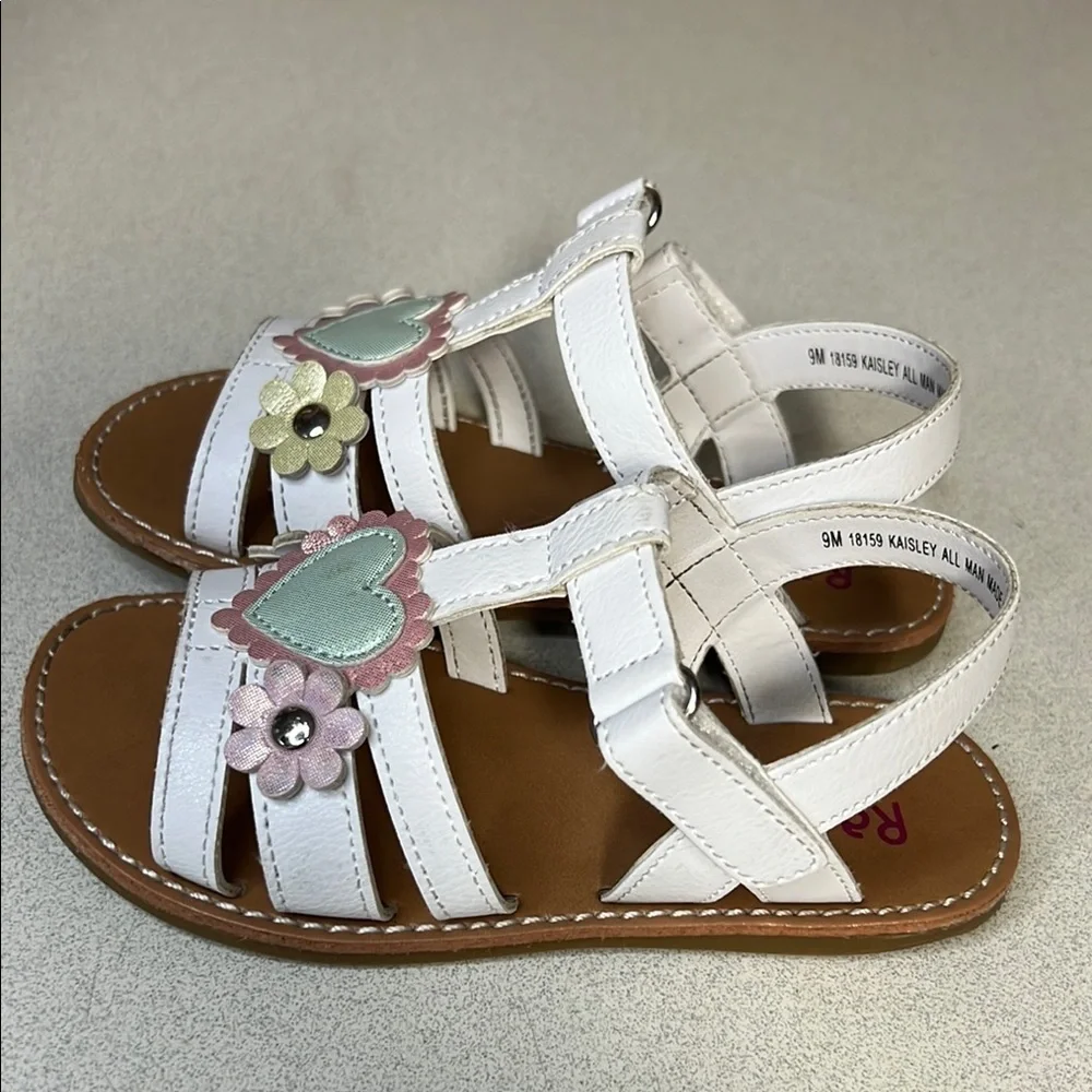 Rachel Shoes Floral White and Pink Kids Sandals